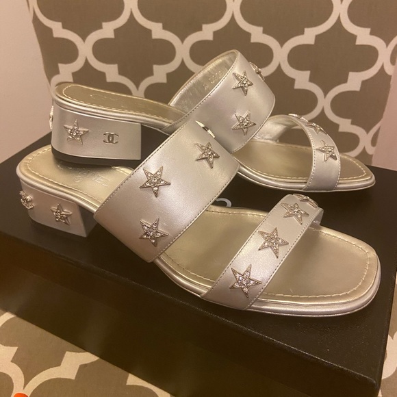 Chanel Silver Mule Sandals - Picture 7 of 8
